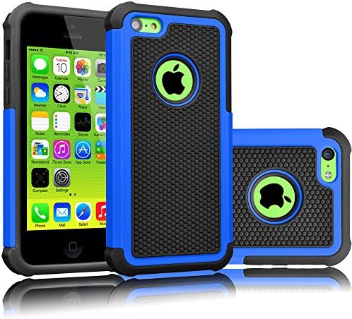 תיק טקקו אייפון 5 ג', [סדרת טמאג ' ור] [כחול/שחור] הלם קליטת מגן השפעה היברידי מעטפת כיסוי דק מוקשח לאייפון